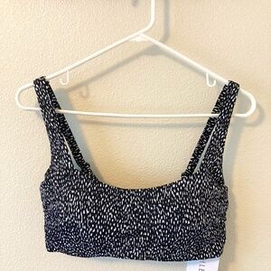 Athleta Swimsuit Top NWT in Black Animal Print 36D/DD
